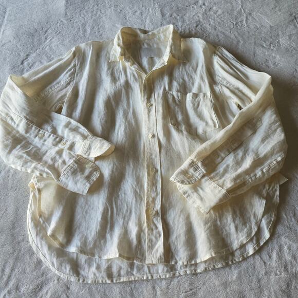 NWT Citizens of Humanity Linen White Button Down Shirt S Minimalist QuietLuxury - Picture 5 of 11